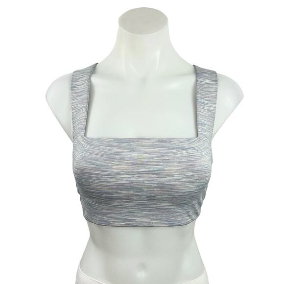 Outdoor Voices Freeform Gray Purple Square Neck Space Dye Sports Bra Crop Top S - Picture 1 of 4